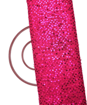 neon pink colour sequin net embroidery fabric